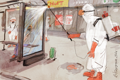 В Казани дезинфицируют улицы и все, до чего вы можете дотронуться