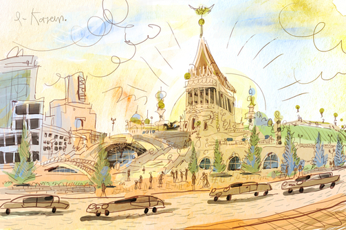 Однажды на Вахитовском холме хотели построить бисквитное здание. Хорошо, что от него остались только картинки