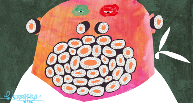 Роллы на конвейере