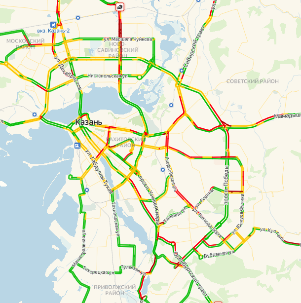 Схема: «Яндекс.Пробки»