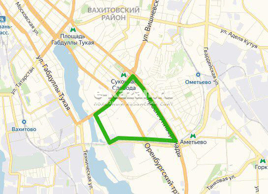 Примерные границы микрорайона. Схема: e-kazan.ru