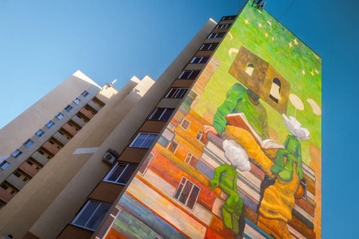 Мурал Рустама QBic в Нижнекамске. Фото: https://e-nkama.ru