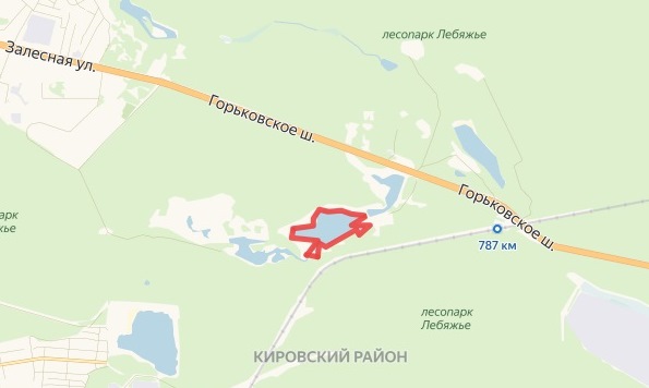 Больше Лебяжье обведено красным